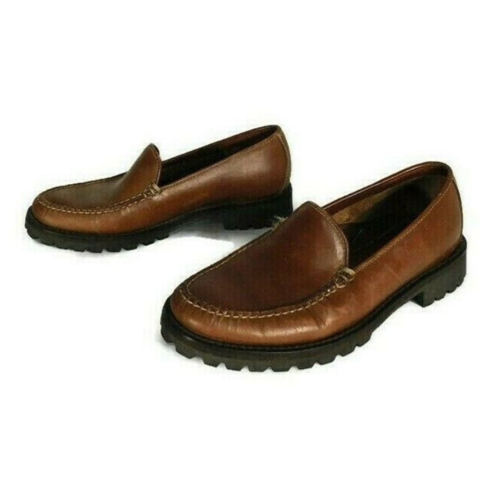 Bass Saree Women Shoe 5M Brown Leather Slip On